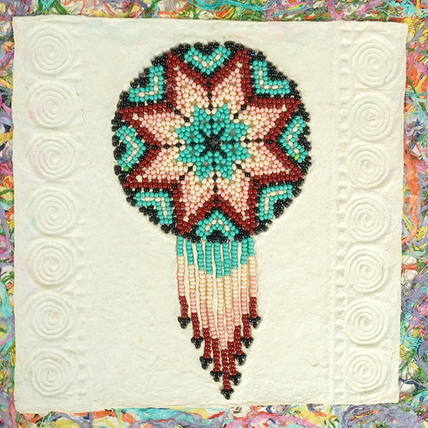 Mixed Media Wall Art: Beaded Native Amate Paper