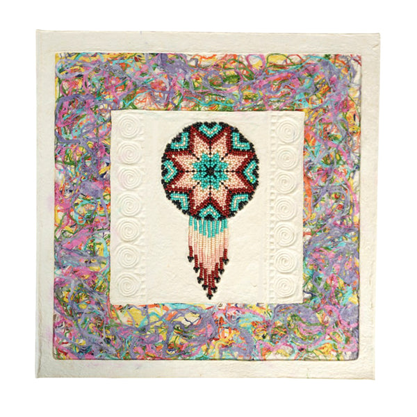 Mixed Media Wall Art: Beaded Native Amate Paper