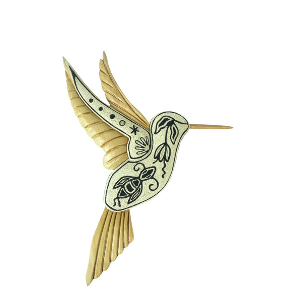 Huichol: Wall Hanging Yarn Blessings Hummingbird