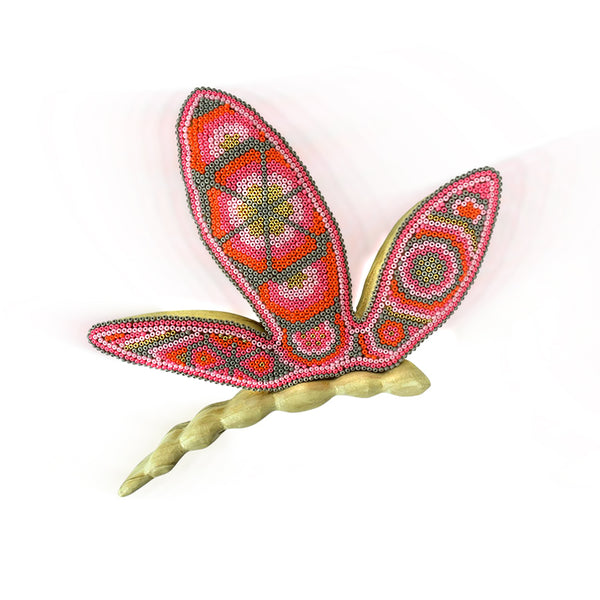 Huichol: Wall Hanging Beaded Dragon-Fly Figurine