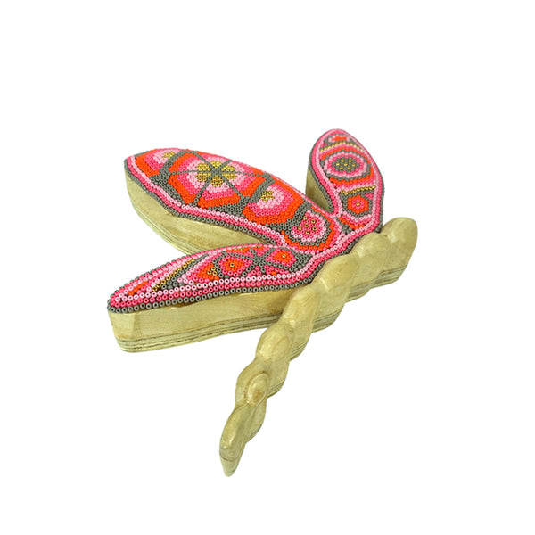 Huichol: Wall Hanging Beaded Dragon-Fly Figurine