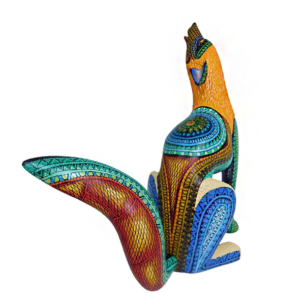 Margarito Melchor Jr: Howling Coyote Woodcarving