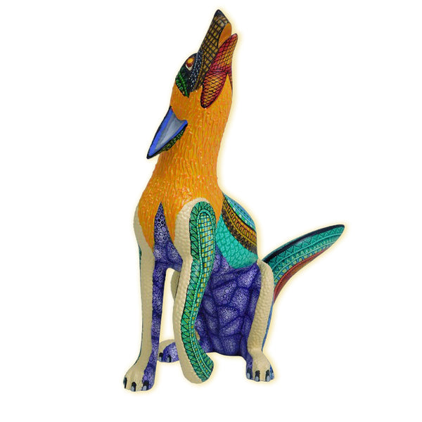 Margarito Melchor Jr: Howling Coyote Woodcarving