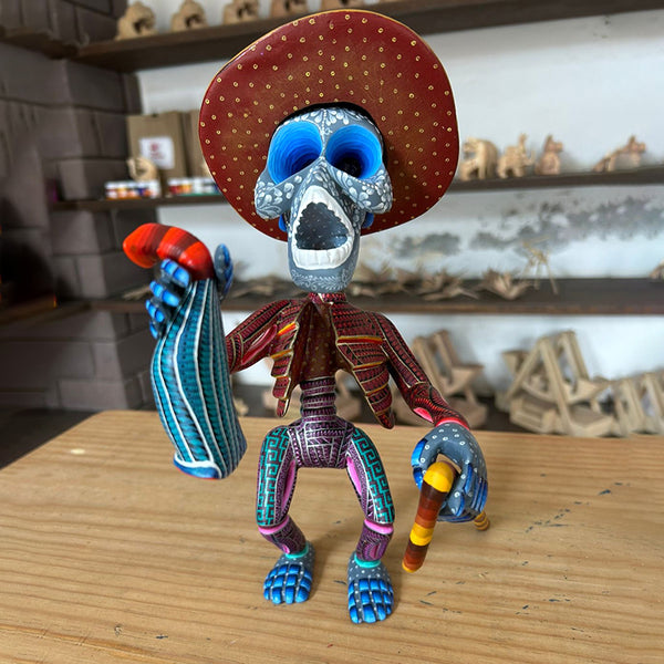 Dante Cruz: Day of the Dead Farmer Woodcarving