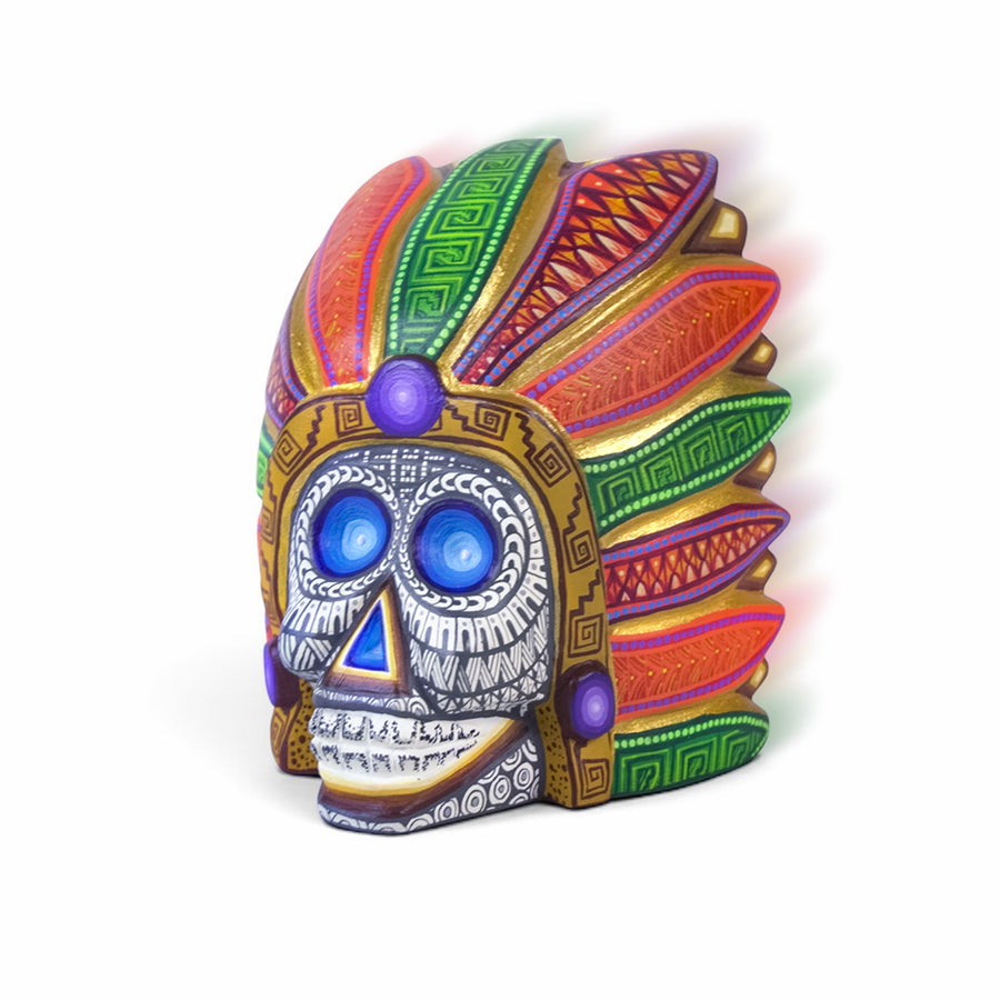 Jorge Ortega: Day fo the Dead Emperor Skull Woodcarving