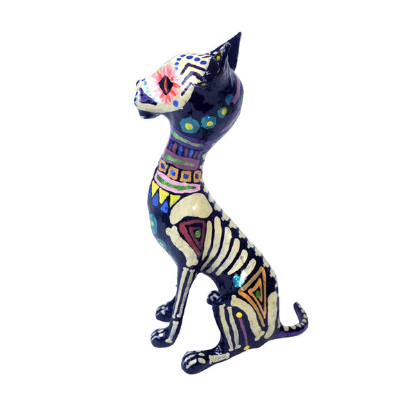 Paper Mache: Day of the Dead Skeleton Dog Figurine