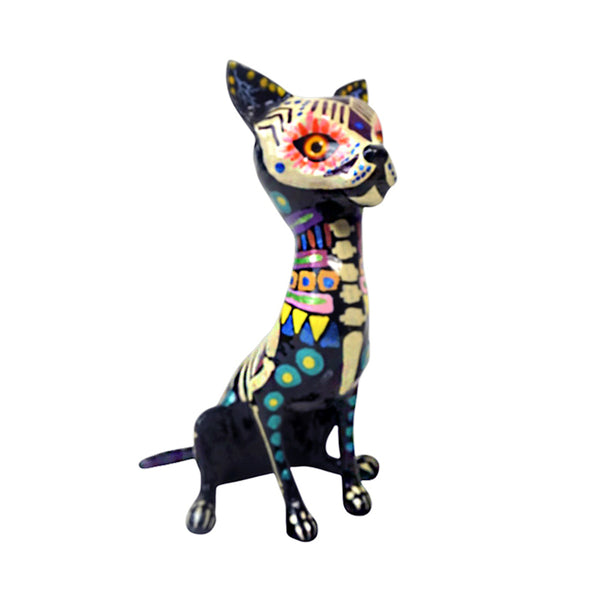 Paper Mache: Day of the Dead Skeleton Dog Figurine