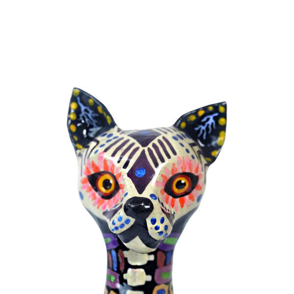 Paper Mache: Day of the Dead Skeleton Dog Figurine