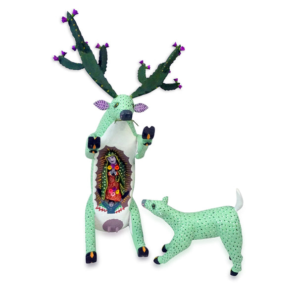 Gabino Reyes: Our Lady of Guadalupe Deer and Fawn Alebrije