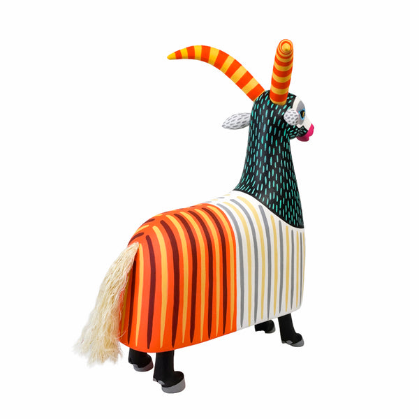 Luis Pablo: Stylized Striped Goat Alebrije