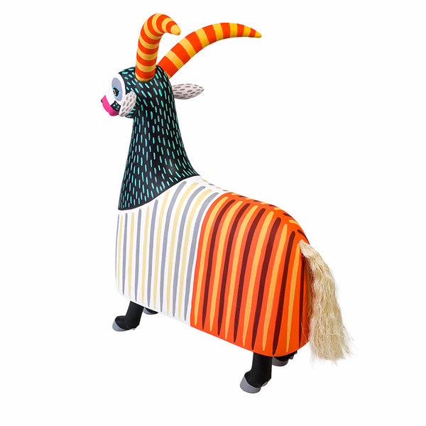 Luis Pablo: Stylized Striped Goat Alebrije
