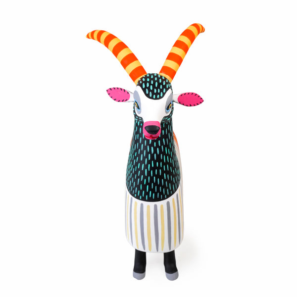 Luis Pablo: Stylized Striped Goat Alebrije