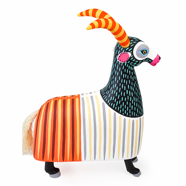 Luis Pablo: Stylized Striped Goat Alebrije
