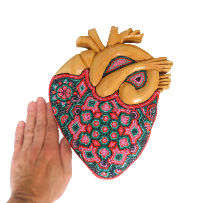 Huichol: Wall Hanging Anatomic Heart | Sandia Folk