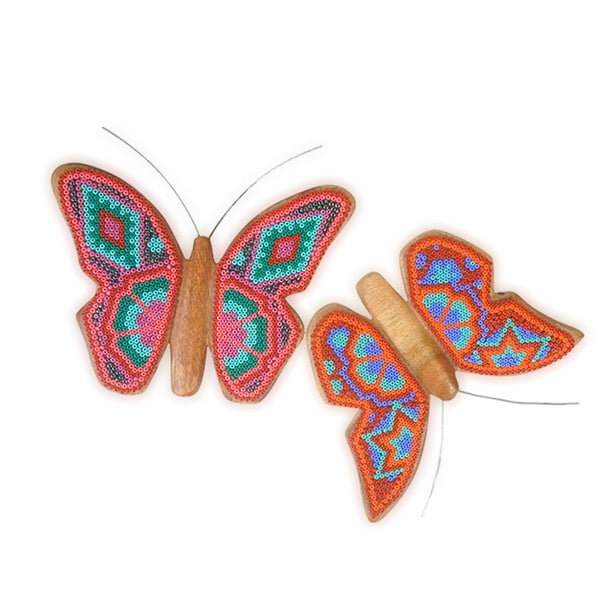 Huichol: Wall Hanging Beaded Butterflies