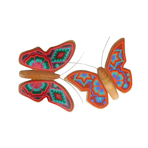 Huichol: Wall Hanging Beaded Butterflies