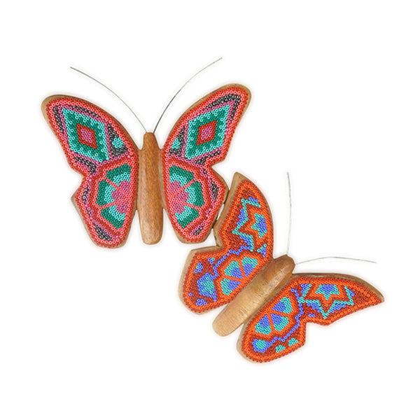 Huichol: Wall Hanging Beaded Butterflies