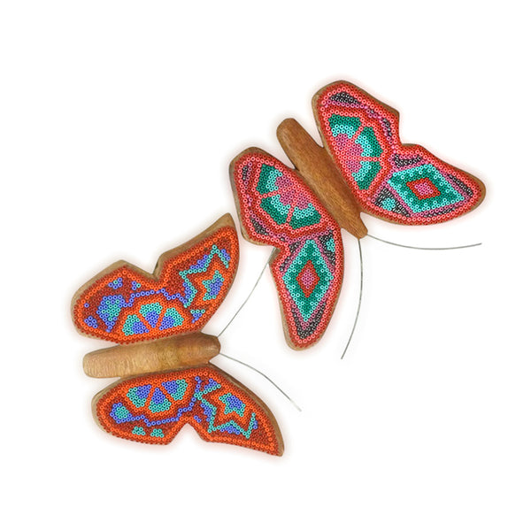 Huichol: Wall Hanging Beaded Butterflies