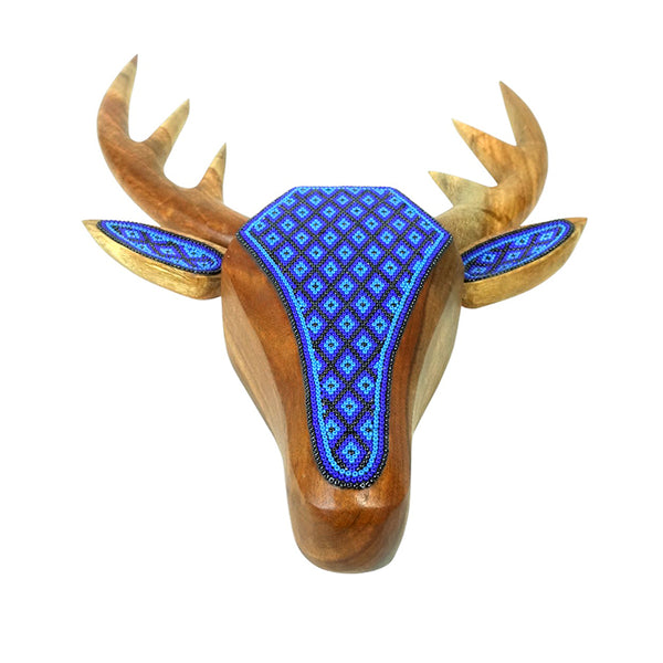 Huichol: Wall Beaded Blue Deer