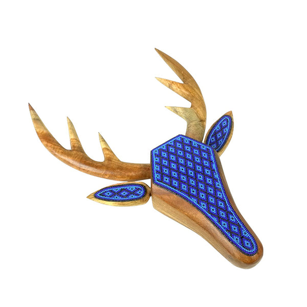 Huichol: Wall Beaded Blue Deer