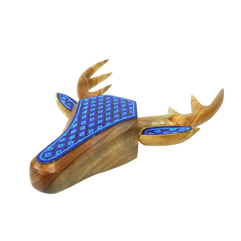 Huichol: Wall Beaded Blue Deer