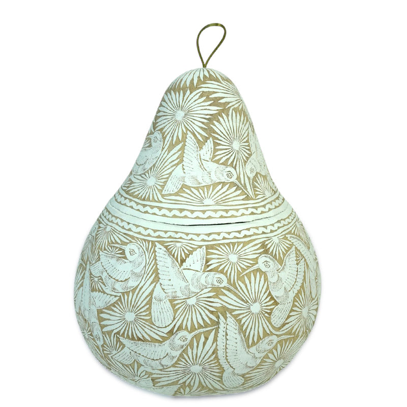 Huichol: Etched Hummingbirds Gourd
