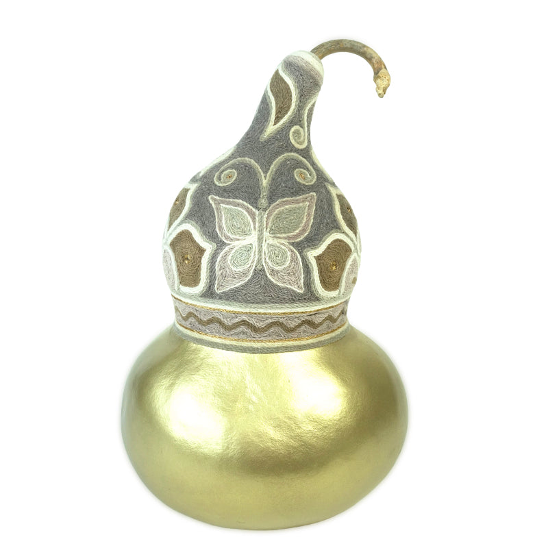 Huichol: Yarn Butterfly Gold Gourd