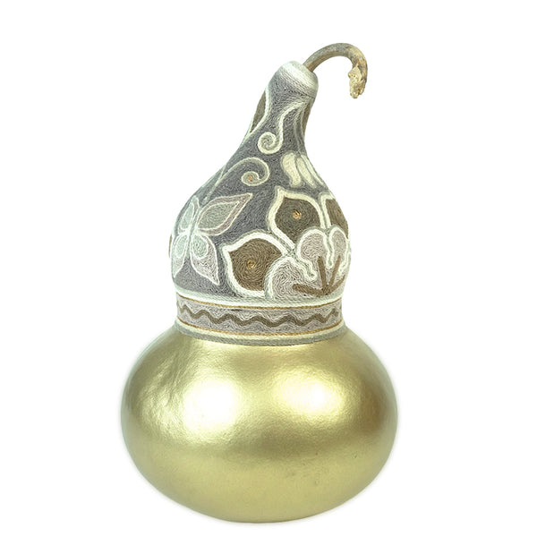 Huichol: Yarn Butterfly Gold Gourd