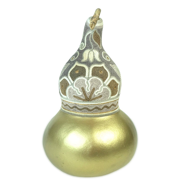 Huichol: Yarn Butterfly Gold Gourd