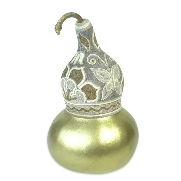Huichol: Yarn Butterfly Gold Gourd
