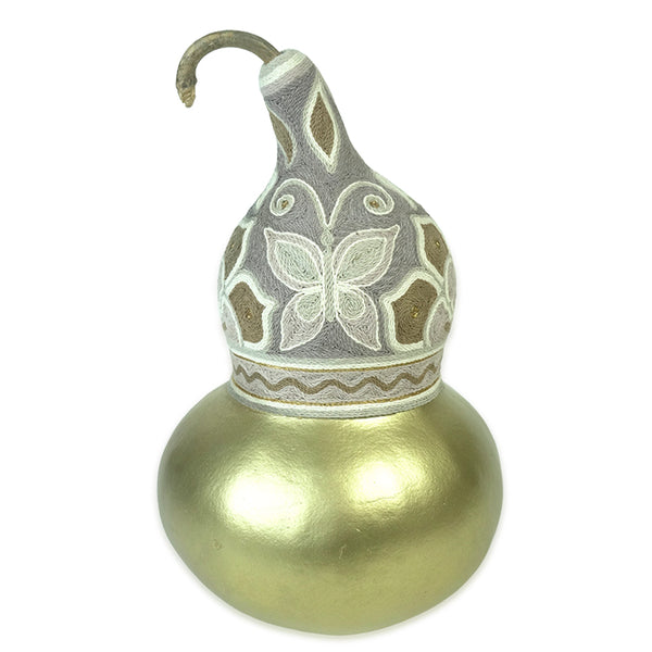 Huichol: Yarn Butterfly Gold Gourd