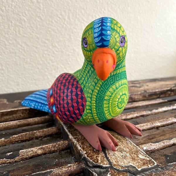 Saul Aragon: Rainforest Parrot Woodcarving