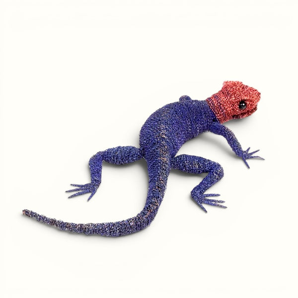 Cristo Escamilla: Red Headed Agama Lizard Wire Art