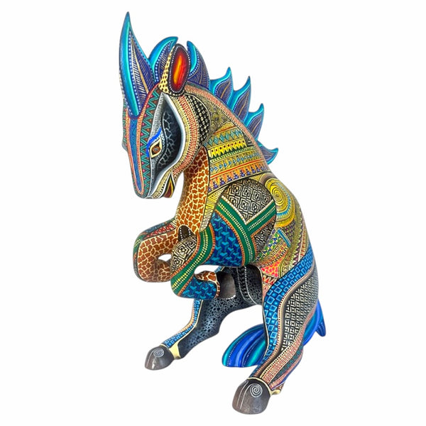 Manuel Cruz: Fire Horse Woodcarving