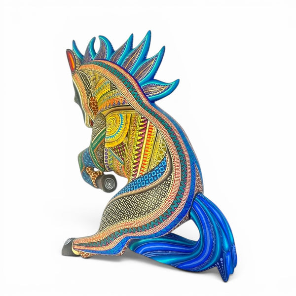 Manuel Cruz: Fire Horse Woodcarving