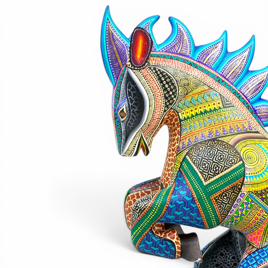 Manuel Cruz: Fire Horse Woodcarving