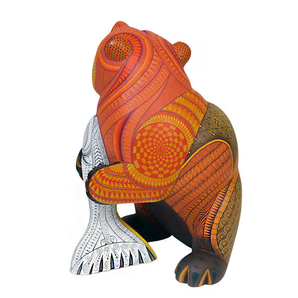 Alebrije woodcarving of a grizzly bear