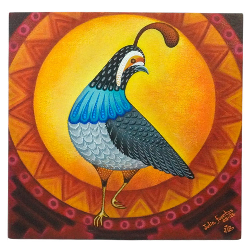 Julia Fuentes: Zapotec Quail Oil Painting