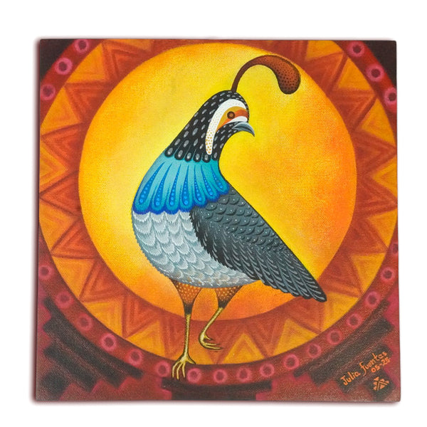 Julia Fuentes: Zapotec Quail Oil Painting
