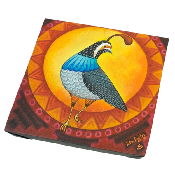 Julia Fuentes: Zapotec Quail Oil Painting