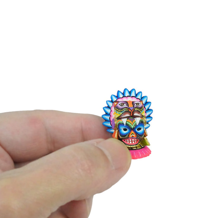 Lucero Fuentes: Micro Miniature Jaguar Warrior Oaxaca Woodcarving