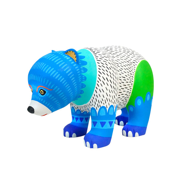 Bear cub Mexican wood figurine from Oaxaca