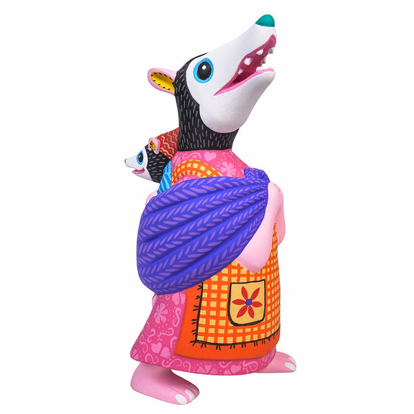 Luis Pablo: Opossum & Baby Woodcarving