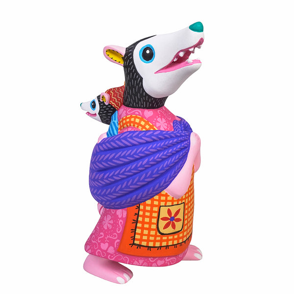 Luis Pablo: Opossum & Baby Woodcarving