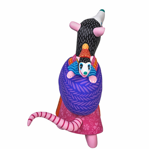 Luis Pablo: Opossum & Baby Woodcarving