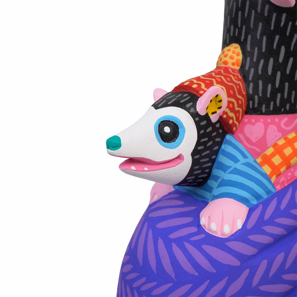 Luis Pablo: Opossum & Baby Woodcarving