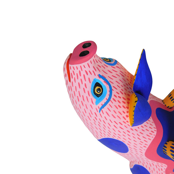 Luis Pablo: Beautiful Flying Pig Woodcarving