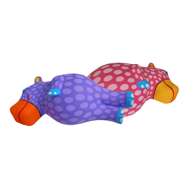 Luis Pablo: Lavender Hippo Woodcarving