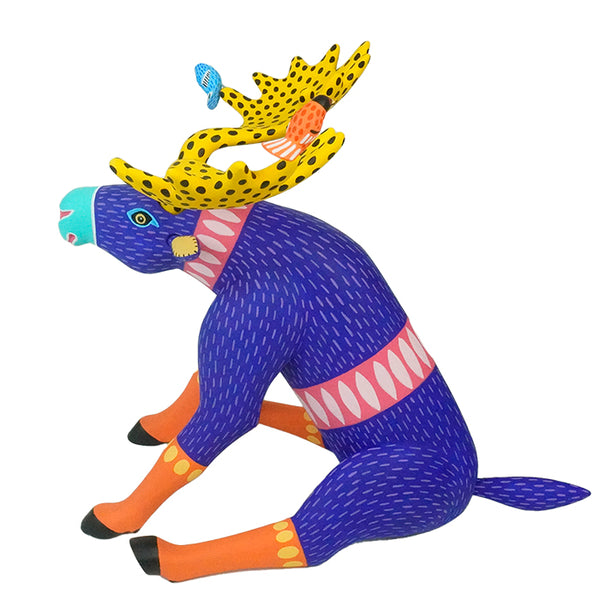 Luis Pablo: Moose with Birds Woodcarving