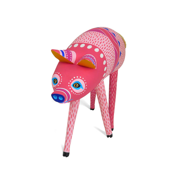 Luis Pablo: Elegant Pig Woodcarving